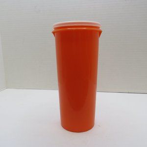 Tupperware #831-5 & #262-4 Tall Round w/Heart Lid Orange.